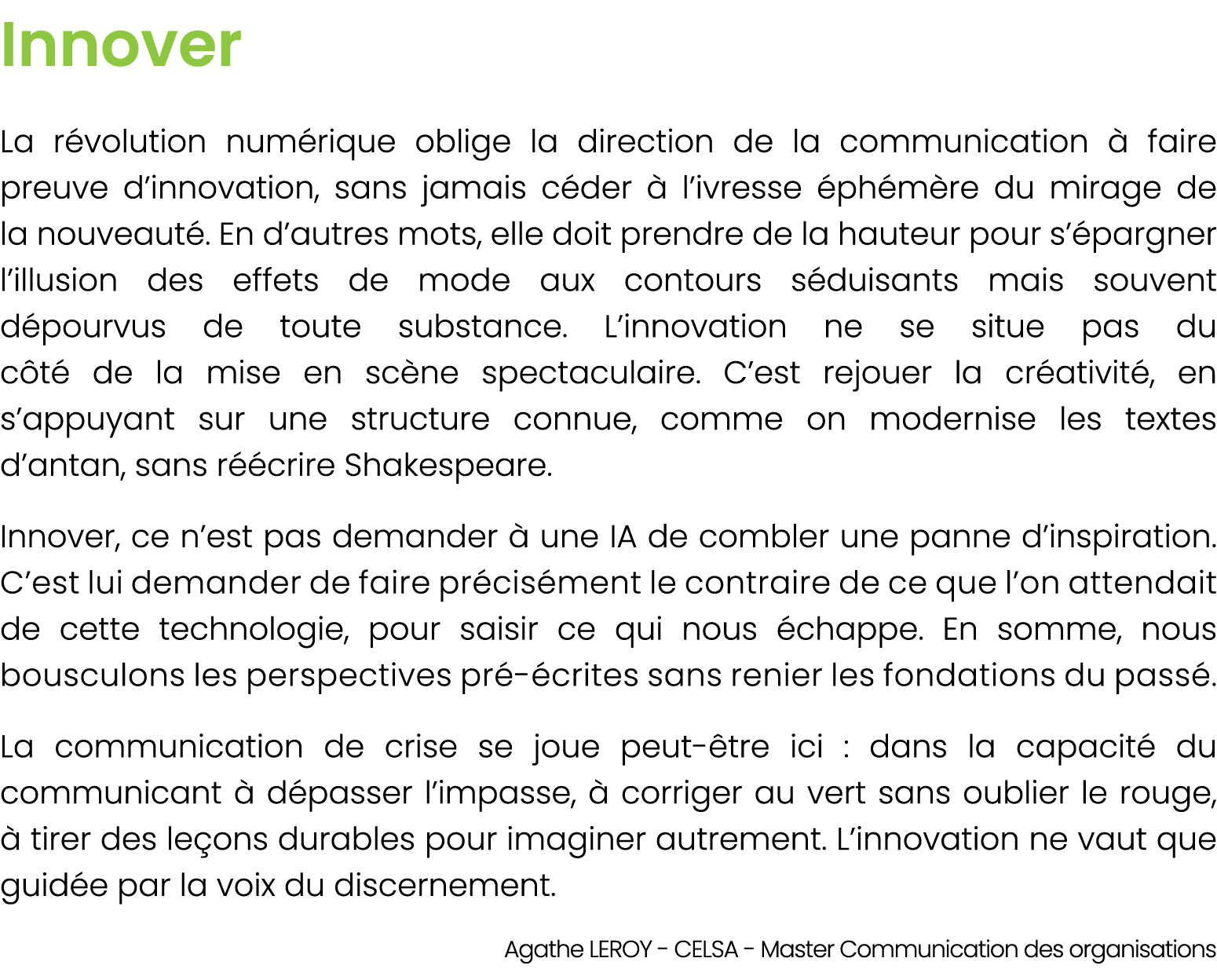 Innover La r volution num rique oblige la direction de la communication  faire preuve d’innovation, sans jamais c de...