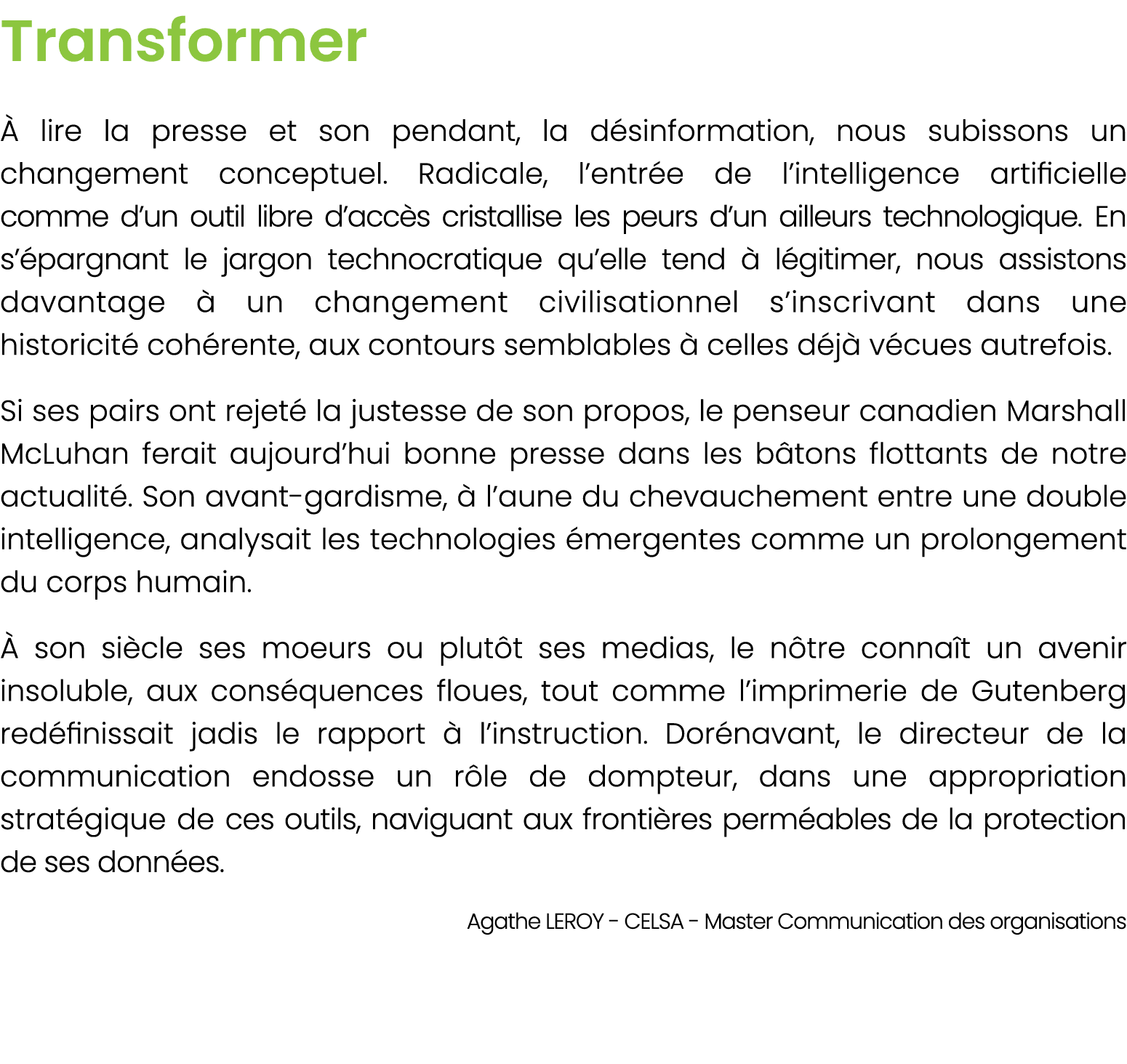 Transformer  lire la presse et son pendant, la d sinformation, nous subissons un changement conceptuel. Radicale, l’...