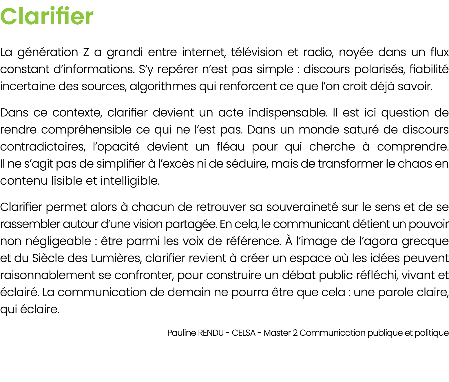 Clarifier La g n ration Z a grandi entre internet, t l vision et radio, noy e dans un flux constant d’informations. S...